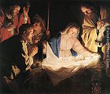 Adoration Canvas Paintings - Adoration of the Shepherds